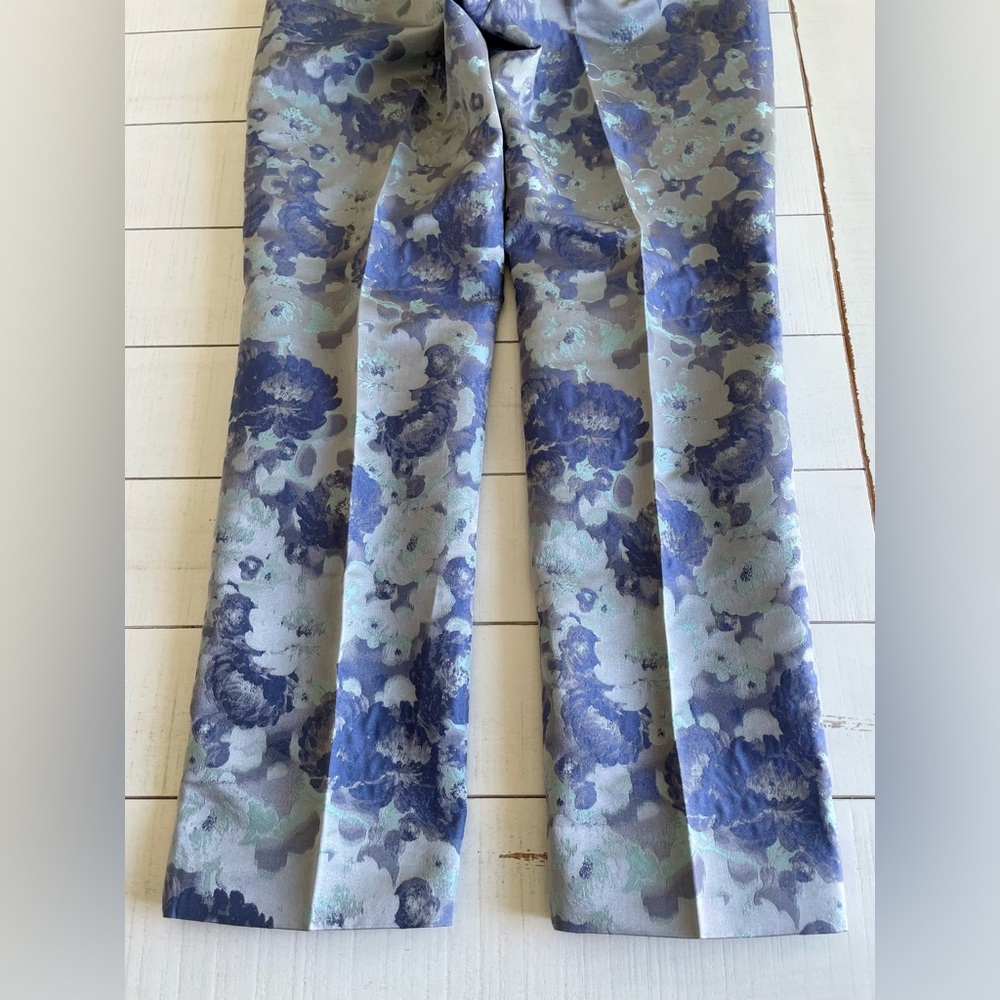 Banana Republic Purple & Blue Floral Sheen Ankle Dress Pants Women’s 0 - Picture 10 of 12